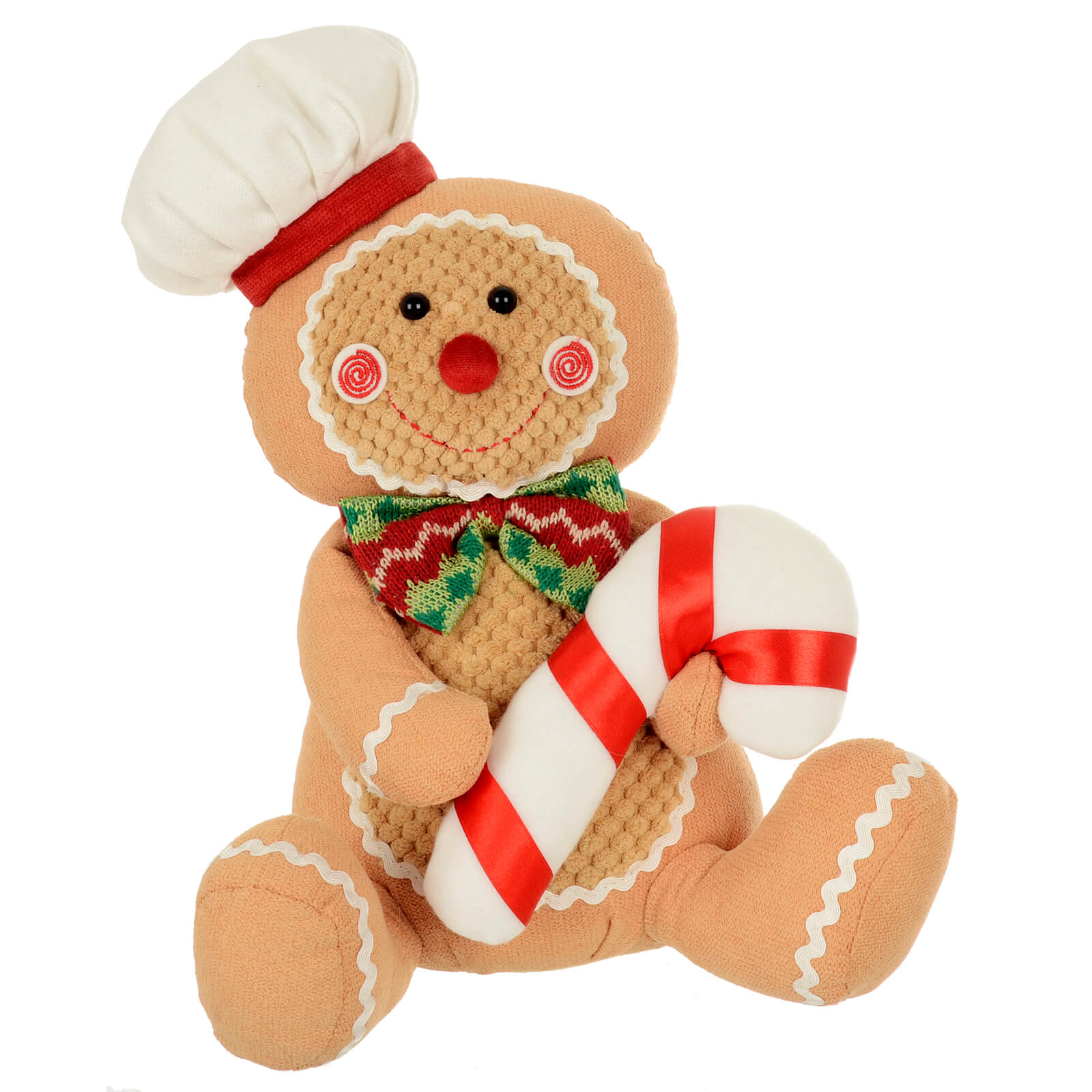 Gingerbread man 33cm figure with candy cane
